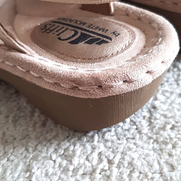 Cliffs by WHITE MOUNTAIN Gold Thong Sandals with Cushion Sole & Rubber Wedge - Picture 14 of 17